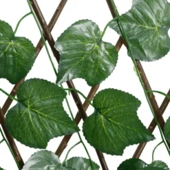 The Living Store Konstväxt druvblad spaljé expanderbar grön 190x60 cm - Staket