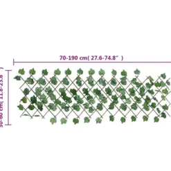 The Living Store Konstväxt druvblad spaljé expanderbar grön 190x60 cm - Staket
