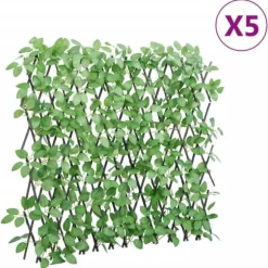 The Living Store Konstväxt murgröna spaljé expanderbar 5 st grön 180x65 cm - Staket