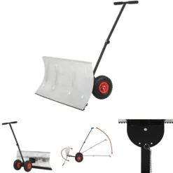 The Living Store Manuell snöplog med hjul 100x44 cm - Snöskyfflar