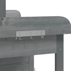 The Living Store Odlingsbänk med skåp grå 110,5x45x124,5 cm massivt granträ - Växtställ