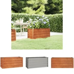 The Living Store Odlingslåda rostig 100x40x45 cm rosttrögt stål - Krukor & odlingslådor