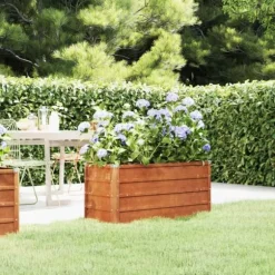The Living Store Odlingslåda rostig 100x40x45 cm rosttrögt stål - Krukor & odlingslådor