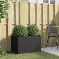 The Living Store Odlingslåda svart 62x40x39 cm kallvalsat stål - Krukor & odlingslådor