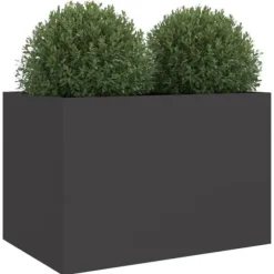 The Living Store Odlingslåda svart 62x40x39 cm kallvalsat stål - Krukor & odlingslådor