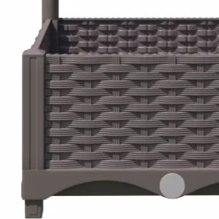 The Living Store Odlingslåda med spaljé brun 120x40x121,5 cm PP - Krukor & odlingslådor