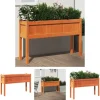 The Living Store Odlingslådor med ben vaxbrun 110x31x70 cm massiv furu - Krukor & odlingslådor
