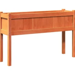 The Living Store Odlingslådor med ben vaxbrun 110x31x70 cm massiv furu - Krukor & odlingslådor