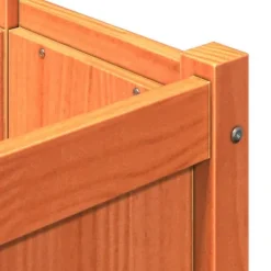 The Living Store Odlingslådor med ben vaxbrun 110x31x70 cm massiv furu - Krukor & odlingslådor