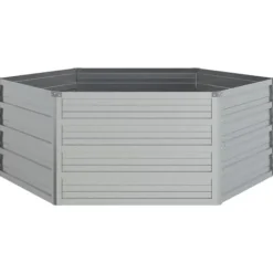 The Living Store Odlingslåda upphöjd galvaniserat stål 129x45 cm silver - Krukor & odlingslådor