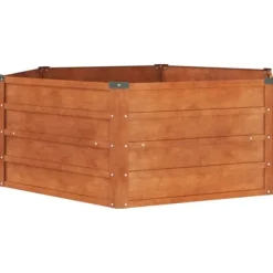 The Living Store Odlingslåda rostig 129x129x45 cm rosttrögt stål - Krukor & odlingslådor