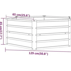 The Living Store Odlingslåda rostig 129x129x45 cm rosttrögt stål - Krukor & odlingslådor