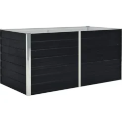 The Living Store Odlingslåda 160x80x45 cm galvaniserat stål antracit - Krukor & odlingslådor