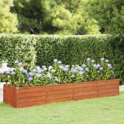 The Living Store Odlingslåda rostig 320x80x45 cm rosttrögt stål - Krukor & odlingslådor