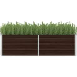 The Living Store Odlingslåda upphöjd brun 160x40x45 cm galvaniserat stål - Krukor & odlingslådor