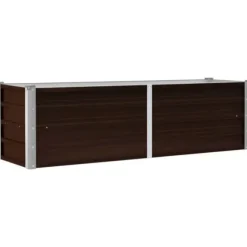 The Living Store Odlingslåda upphöjd brun 160x40x45 cm galvaniserat stål - Krukor & odlingslådor