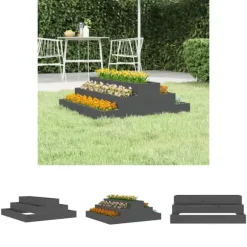 The Living Store Odlingslåda grå 80x80x27 cm massiv furu - Krukor & odlingslådor