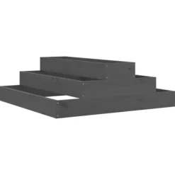 The Living Store Odlingslåda grå 80x80x27 cm massiv furu - Krukor & odlingslådor