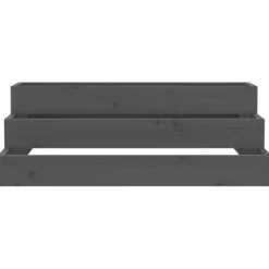 The Living Store Odlingslåda grå 80x80x27 cm massiv furu - Krukor & odlingslådor