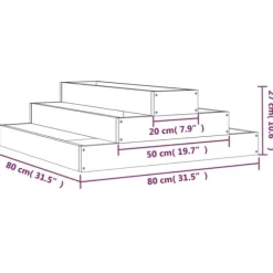 The Living Store Odlingslåda grå 80x80x27 cm massiv furu - Krukor & odlingslådor