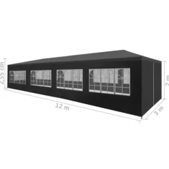 The Living Store Partytält antracit 3x12 m - Partytält & paviljoner