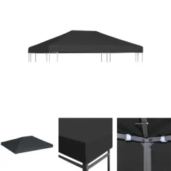 The Living Store Paviljongtak 310 g/m² 4x3 m grå - Tak till partytält & lusthus