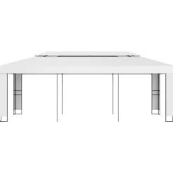 The Living Store Paviljong med dubbeltak 3x6 m vit - Partytält & paviljoner