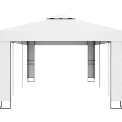 The Living Store Paviljong med dubbeltak 3x6 m vit - Partytält & paviljoner