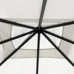 The Living Store Paviljong med stolpar 3x3x2,6 m gräddvit 160 g/m² - Partytält & paviljoner