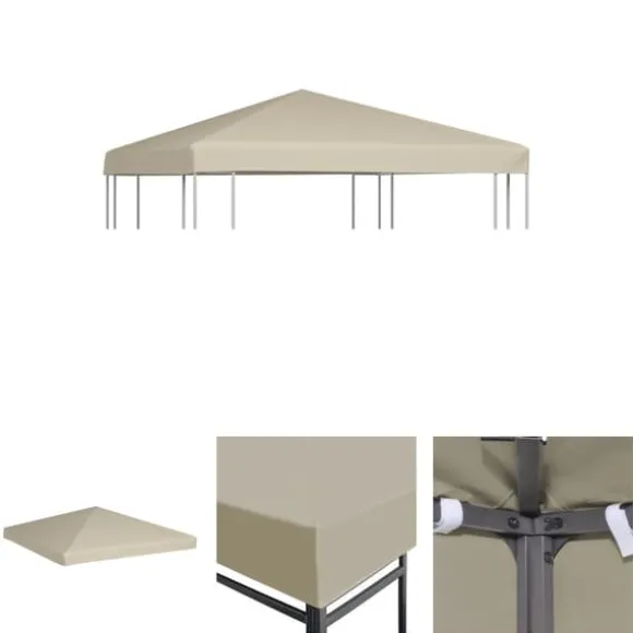 The Living Store Paviljongtak 310 g/m² 3x3 m beige - Tak till partytält & lusthus