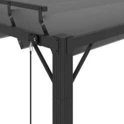 The Living Store Paviljong med lamelltak 3x4 m antracit tyg och aluminium - Partytält & paviljoner