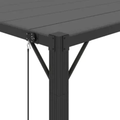 The Living Store Paviljong med lamelltak 3x4 m antracit tyg och aluminium - Partytält & paviljoner