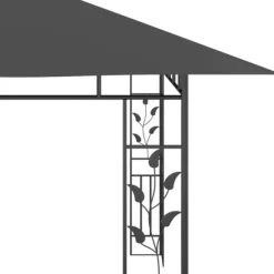 The Living Store Paviljong myggnät ljusslinga LED 4x3x2,73 m antracit 180 g/m² - Partytält & paviljoner