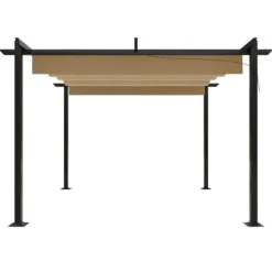 The Living Store Paviljong med infällbart tak 3x3 m taupe - Partytält & paviljoner