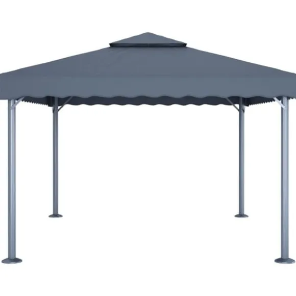 The Living Store Paviljong med ljusslinga LED 400x300 cm antracit aluminium - Partytält & paviljoner