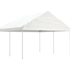 The Living Store Paviljong med tak vit 4,46x4,08x3,22 m polyeten - Partytält & paviljoner