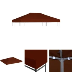 The Living Store Paviljongtak 310 g/m² 3x4 m terrakotta - Tak till partytält & lusthus