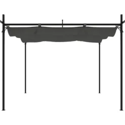The Living Store Pergola med infällbart tak antracit 295x292x230 cm - Partytält & paviljoner
