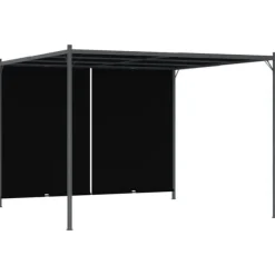 The Living Store Pergola med infällbart tak 3x3 m antracit - Bersåer, spaljéer & pergolor