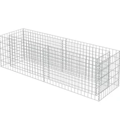 The Living Store Planteringsgabion upphöjd galvaniserat stål 180x50x50 cm - Krukor & odlingslådor