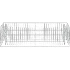 The Living Store Planteringsgabion upphöjd galvaniserat stål 180x50x50 cm - Krukor & odlingslådor