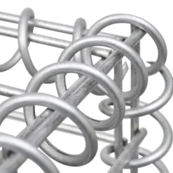 The Living Store Planteringsgabion upphöjd galvaniserat stål 180x50x50 cm - Krukor & odlingslådor