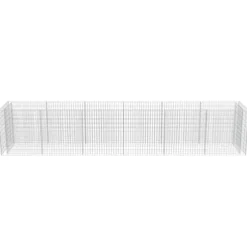 The Living Store Planteringsgabion upphöjd galvaniserat stål 540x90x100 cm - Krukor & odlingslådor