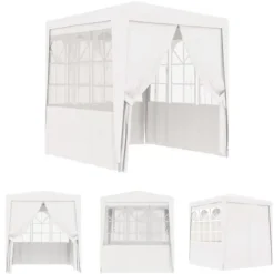 The Living Store Professionellt partytält med väggar 2x2 m vit 90 g/m² - Partytält & paviljoner