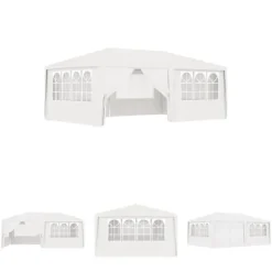 The Living Store Professionellt partytält med väggar 4x6 m vit 90 g/m² - Partytält & paviljoner