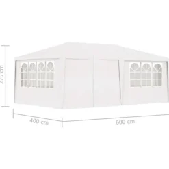 The Living Store Professionellt partytält med väggar 4x6 m vit 90 g/m² - Partytält & paviljoner