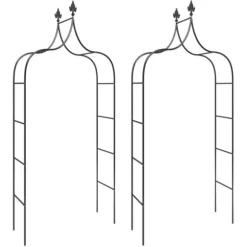 The Living Store Rosenbågar 2 st svart 120x38x260 cm stål - Bersåer, spaljéer & pergolor