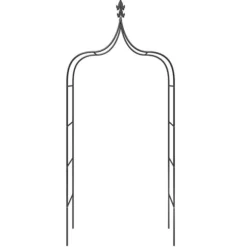 The Living Store Rosenbågar 2 st svart 120x38x260 cm stål - Bersåer, spaljéer & pergolor