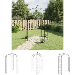 The Living Store Rosenbåge svart Ø180x255 cm stål - Bersåer, spaljéer & pergolor