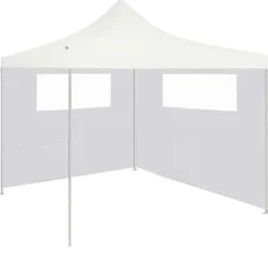 The Living Store Sidovägg med fönster till partytält 6x2 m vit - Tillbehör till partytält & lusthus